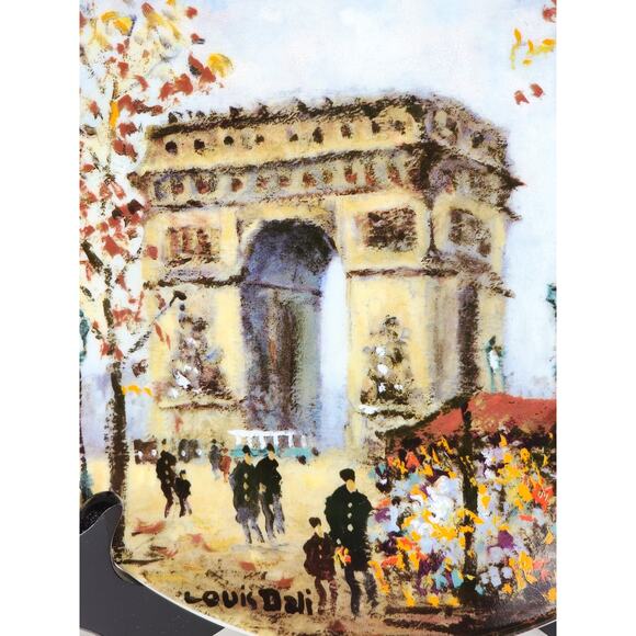 Plate Wall Decor Limoges Arc De Triomphe Paris Porcelain France 8 1/2" Vintage - Picture 2 of 13